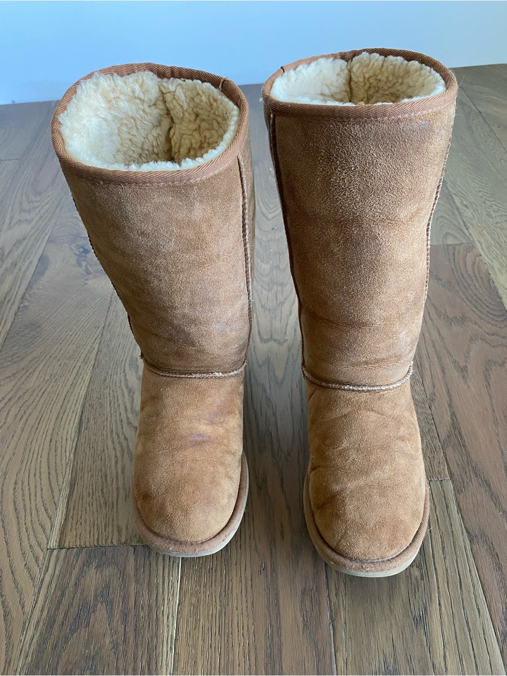 UGG Chestnut Suede Tall Shearling Boots